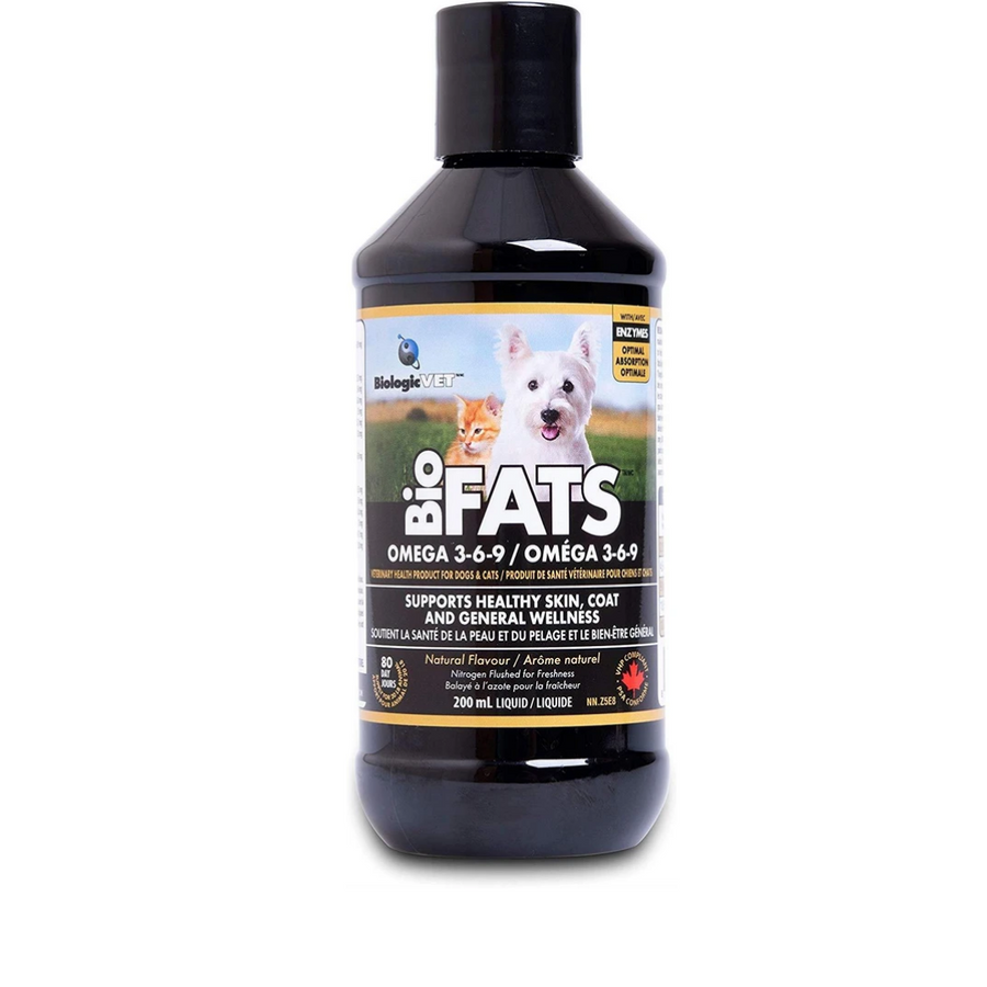 BiologicVET BioFATS Omega 3-6-9 Fatty Acid Food Supplement for Dogs and Cats 200ML