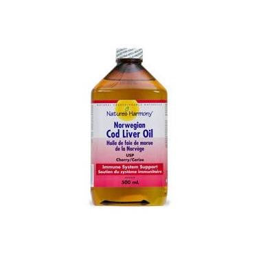 Nature's Harmony Norwegian Cod Liver Oil Cherry Flavour 500ml