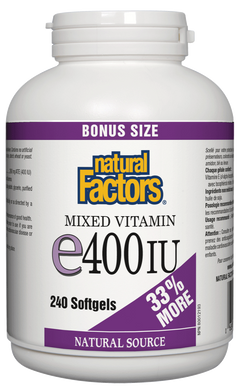 NATURAL FACTORS VITAMIN E MIXED 400IU 240 SOFTGEL BONUS SIZE