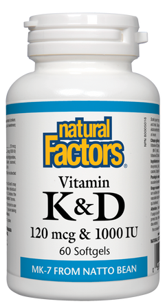 NATURAL FACTORS VITAMIN K2+ VITAMIN D 60 SOFTGELS