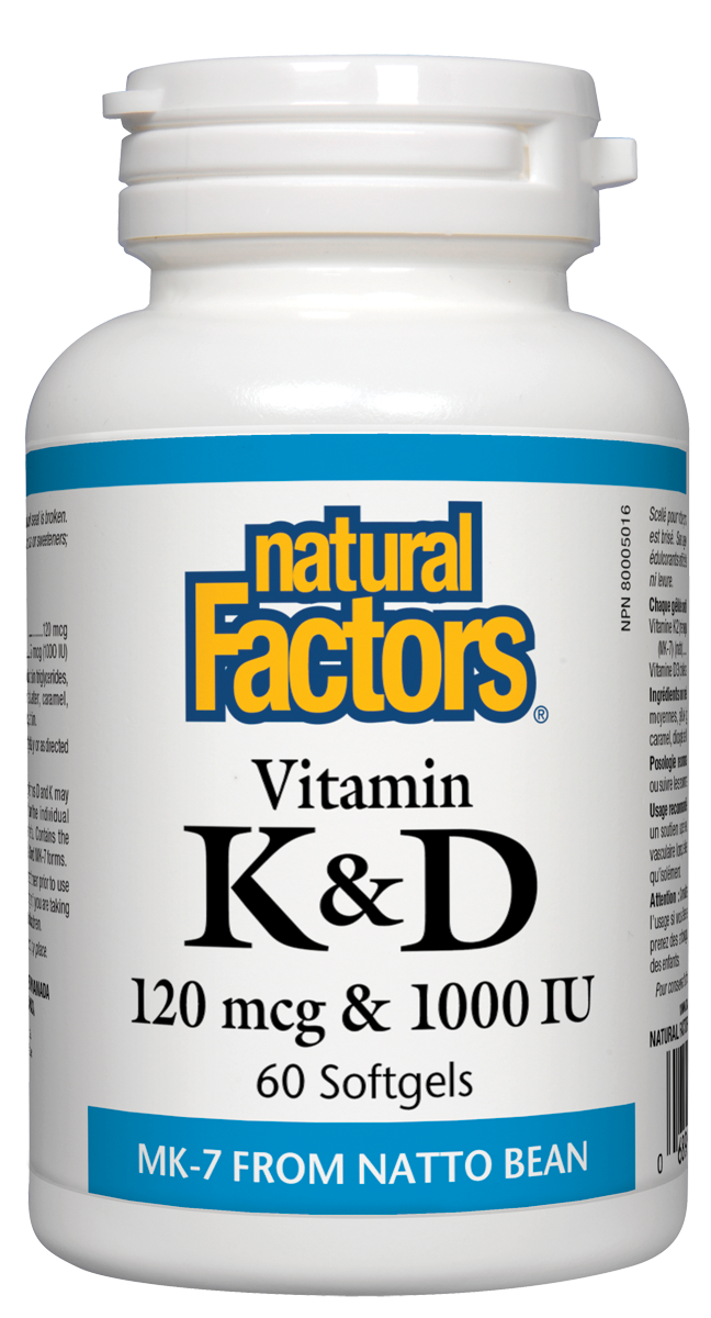 NATURAL FACTORS VITAMIN K2+ VITAMIN D 60 SOFTGELS