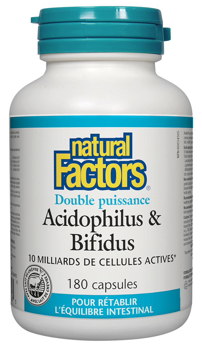 Natural Factors Double Strength Acidophilus & Bifidus 180Cap