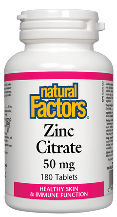 NATURAL FACTORS ZINC 50MG 180TABS