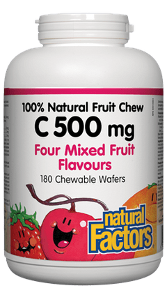 Natural Factors C 500 mg 100% Natural Fruit Chew Four Mixed Fruit Flavours