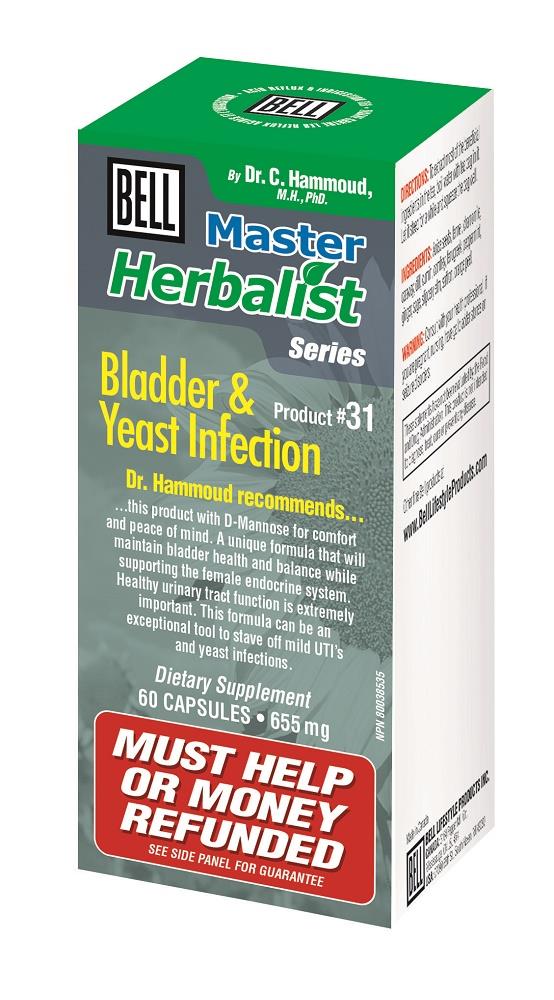 BELL Bladder & Yeast Infection 655mg 60caps