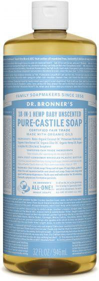 Dr. Bronner Pure-Castile Liquid Soap Baby Unscented 946ml
