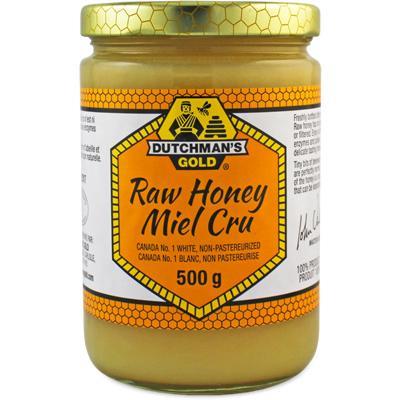 DUTCHMAN'S GOLD RAW NON-PASTEURIZED WHITE HONEY 500G