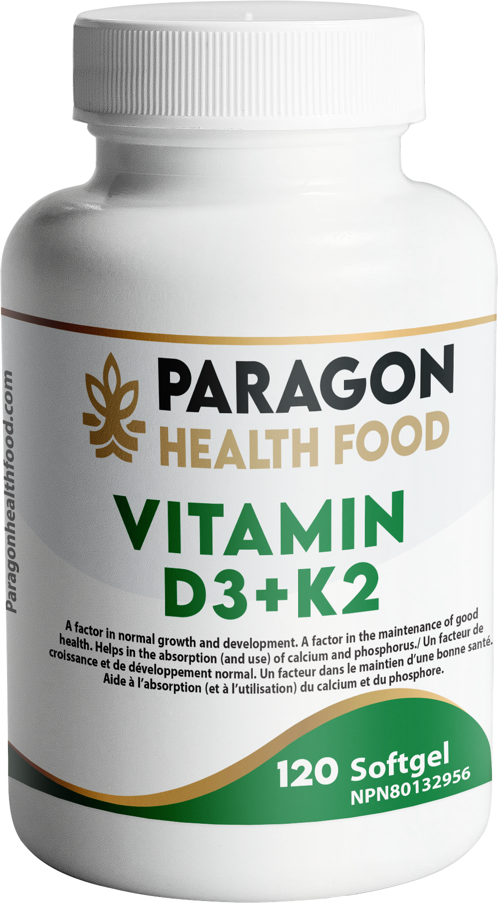 Paragon Health Foods Vitamin D3 and K2 120softgels