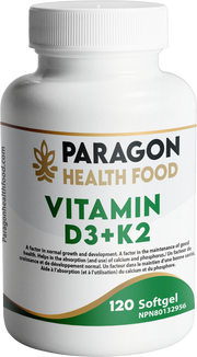 Paragon Health Foods Vitamin D3 and K2 120softgels
