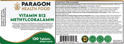 Paragon Health Foods B12 Methylcobalamin 1000mcg 120tabs