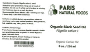 Paris Natural Foods Organic Black Seed Oil 236ml / 4oz.