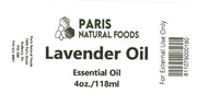 Paris Natural Foods Lavender Essential Oil 118ml / 4oz.