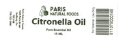 Paris Natural Foods Citronella Essential Oil 15ml