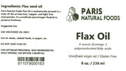 Paris Natural Foods Flax Oil 236ml / 8oz.