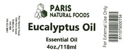 Paris Natural Foods Eucalyptus Essential Oil 118ml / 4oz.