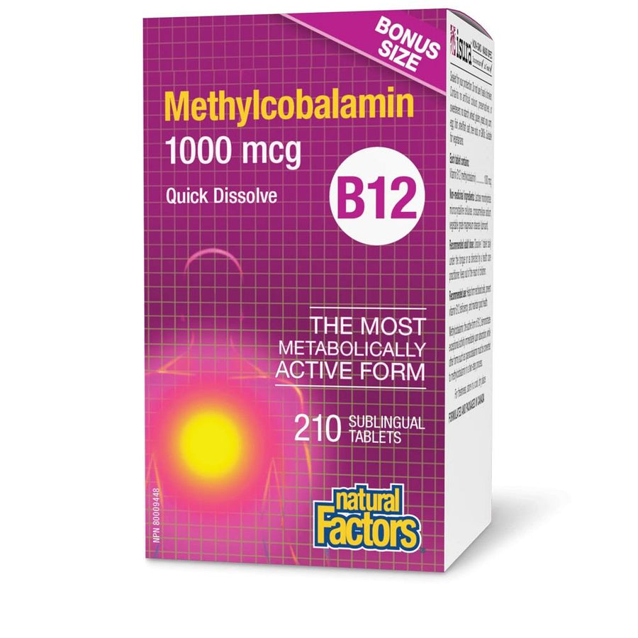 Natural Factors B12 Methyl 1000MCG 210 Sublingual Tablets