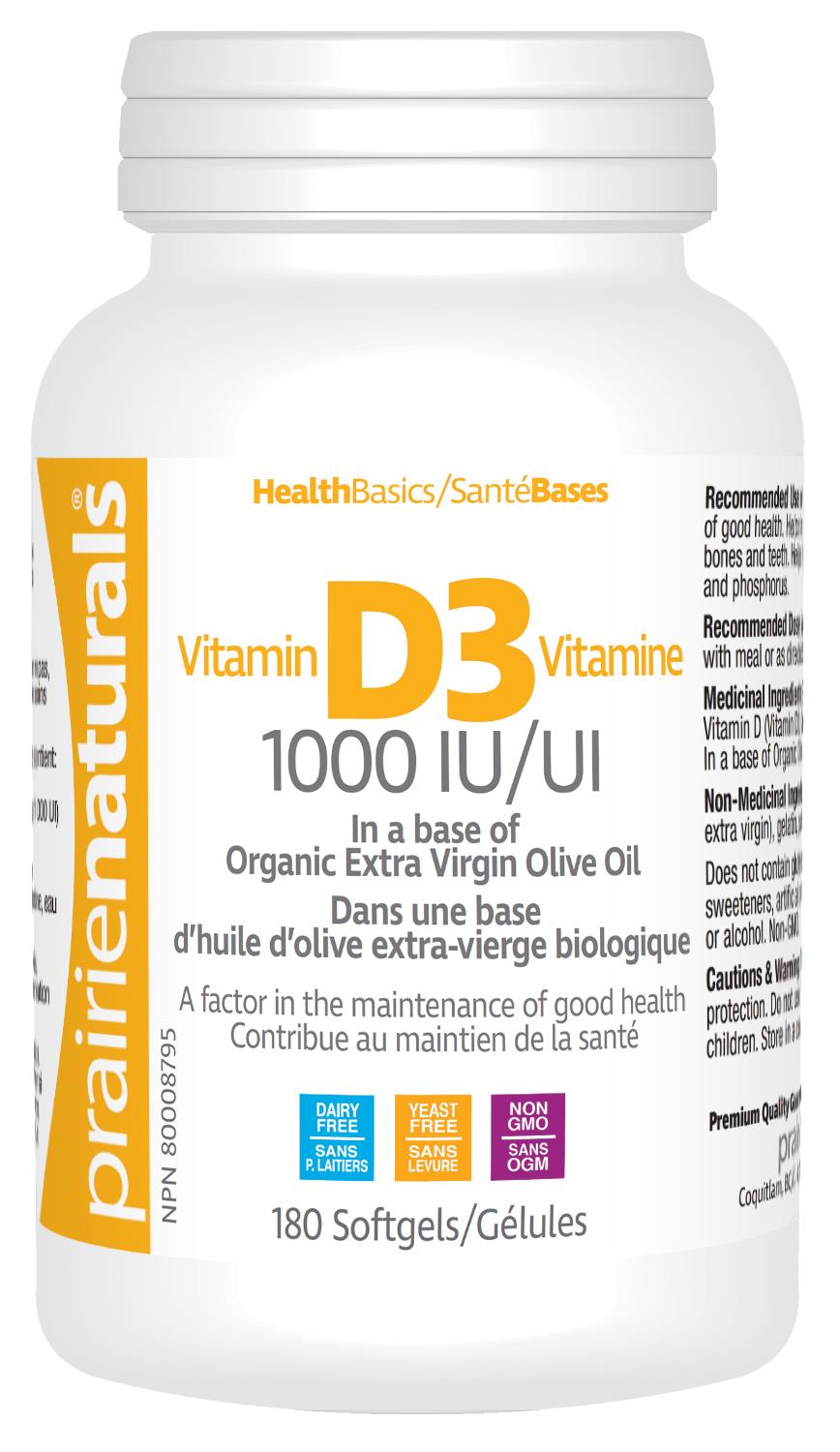 Prairie Naturals Vitamin D 1000IU 180sg