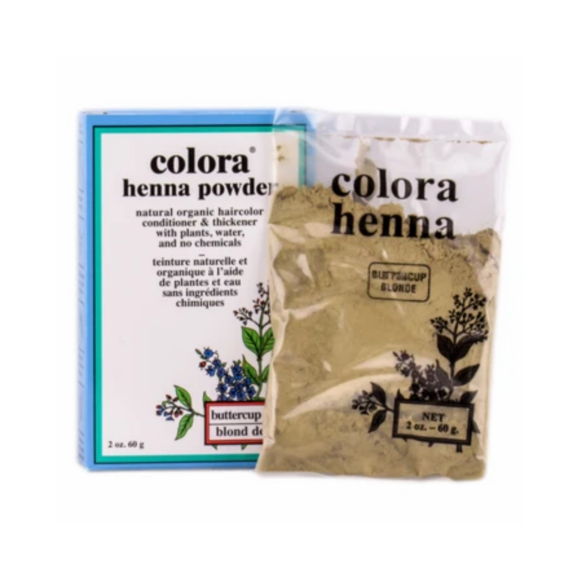 Colora Henna Powder Natural Organic Hair Color Buttercup Blonde 60G