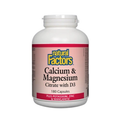 Natural Factors Calcium, Magnesium Citrate & D3, Potassium, Zinc & Manganese 210tabs