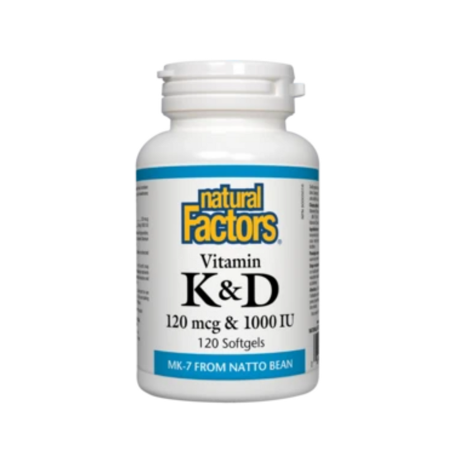 Natural Factors Vitamin D3 + K2 120 Sg