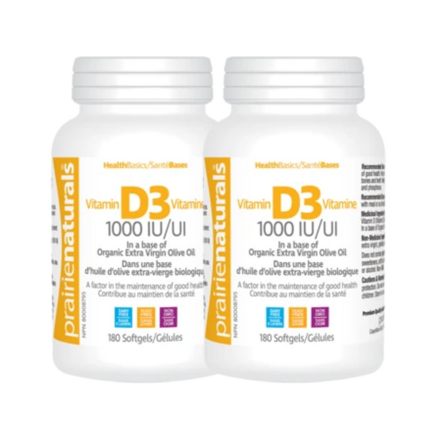 Prairie Naturals Vitamin D 1000IU 180Softgels BOGO!