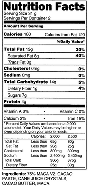 Giddy Yoyo Maca 76% Dark Chocolate Bar Certified Organic 62g