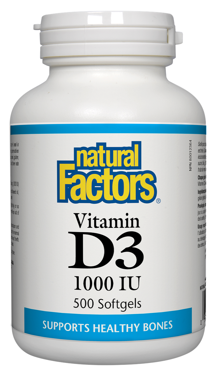NATURAL FACTORS VITAMIN D3 1000IU 500SG