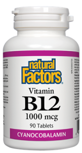 NATURAL FACTORS VITAMIN B12 1000MCG 90 TABLETS