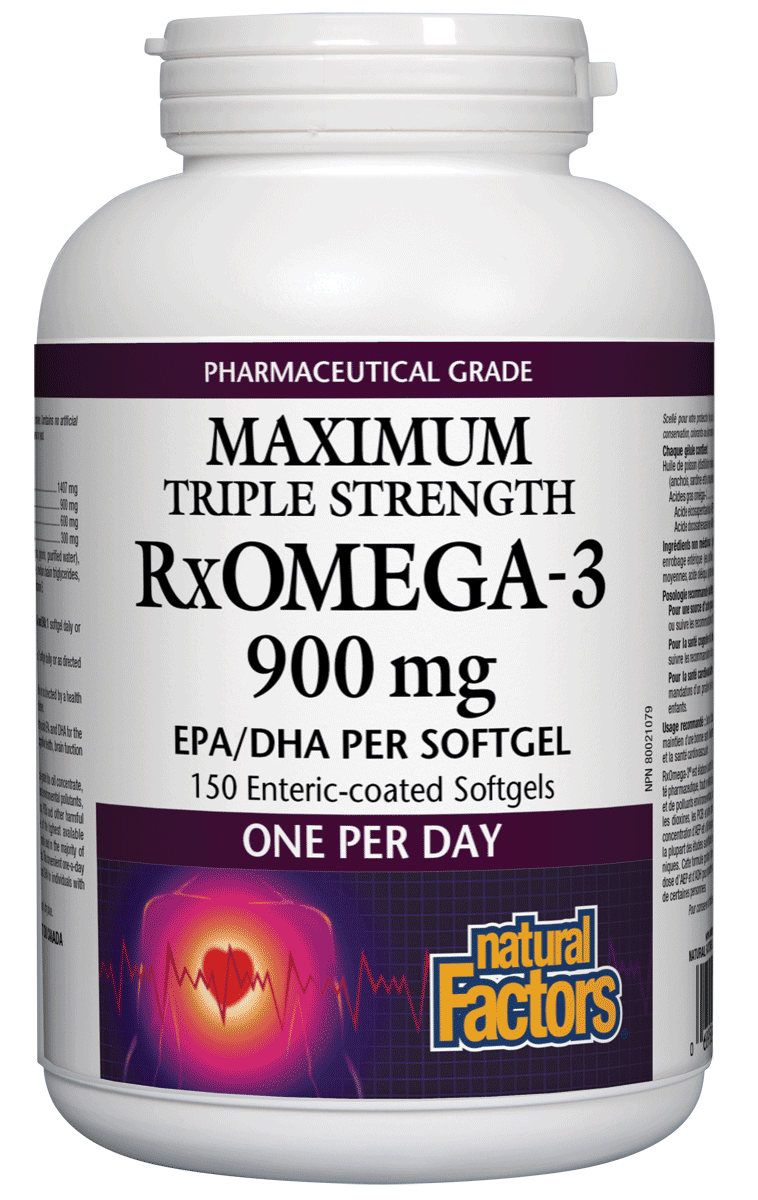 Natural Factors RxOmega-3 Triple Strength 900Mg 150SG