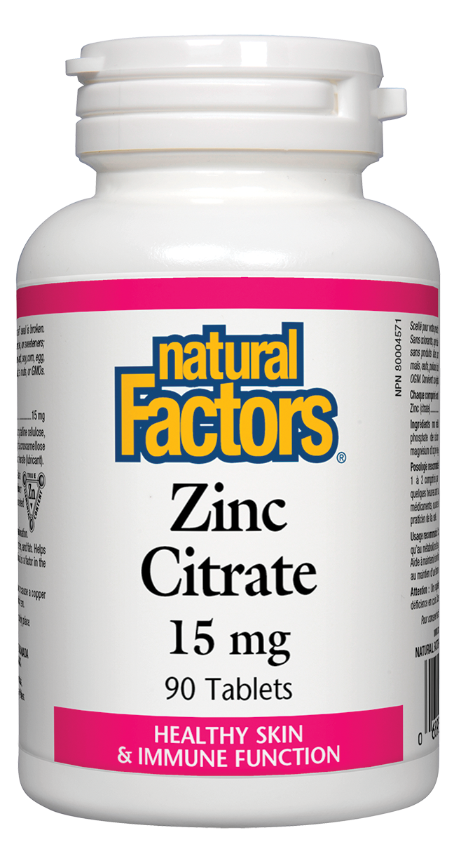 NATURAL FACTORS ZINC 15MG 90 TABS