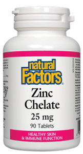 NATURAL FACTORS ZINC 25MG 90 TABLETS