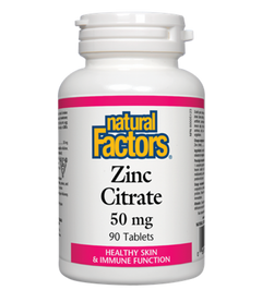 NATURAL FACTORS ZINC CITRATE 50MG 90TABLETS
