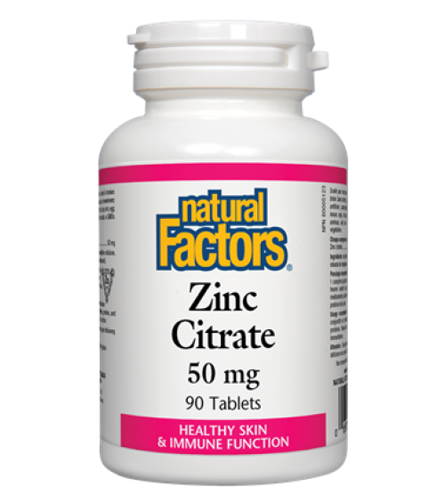 NATURAL FACTORS ZINC CITRATE 50MG 90TABLETS