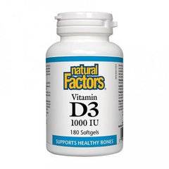 NATURAL FACTORS VITAMIN D3 1000IU 180 SOFTGELS