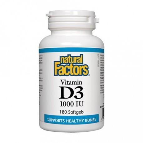 NATURAL FACTORS VITAMIN D3 1000IU 180 SOFTGELS