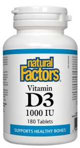 NATURAL FACTORS VITAMIN D3 1000IU 180 TABLETS
