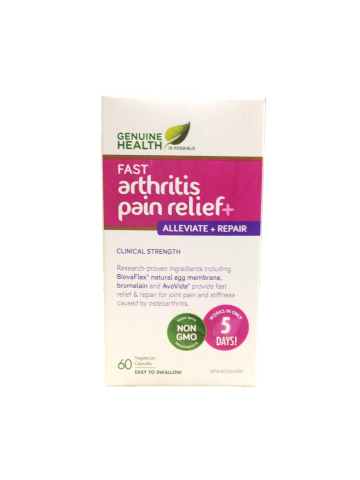 GENUINE HEALTH FAST ARTHRITIS PAIN RELIEF+ 60 VEGI CAPSULES