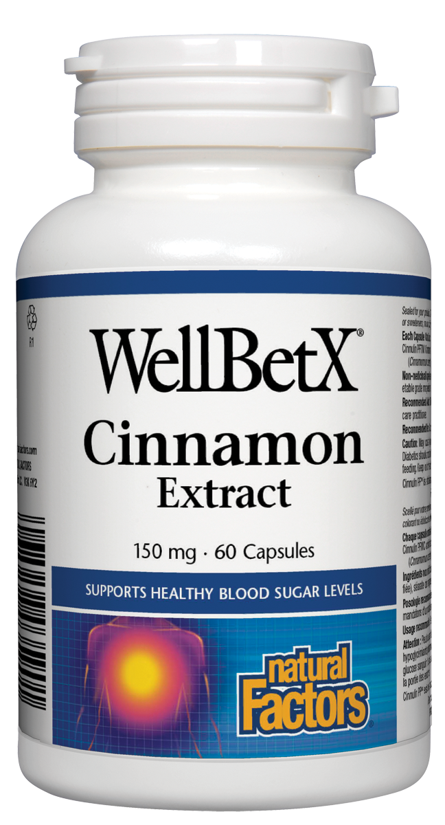 Natural Factors WellbetX Cinnamon Extract 60Caps 
