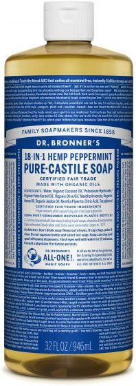 Dr. Bronners Pure-Castile Liquid Soap Peppermint 946ml
