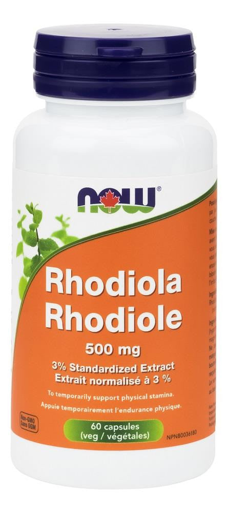 NOW RHODIOLA 500MG 60 VEGGIE CAPSULES