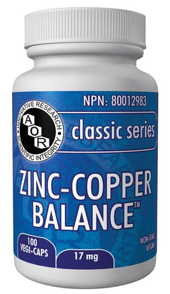 A.O.R Zinc-Copper Balance 17mg 100Vcaps