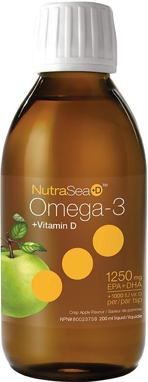 Ascenta NutriSea+D Liquid Omega-3 Apple 200ml